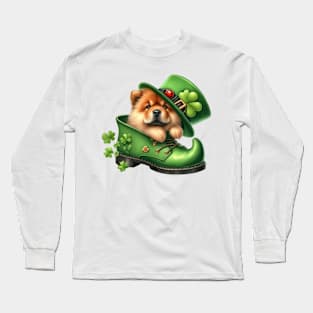 Chow Chow Dog Shoes For Patricks Day Long Sleeve T-Shirt